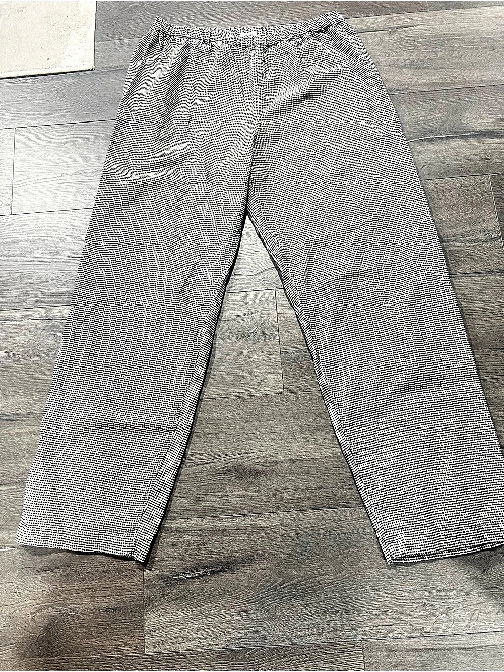 Mango Houndstooth Straight Leg Pants in Black & White Size Large